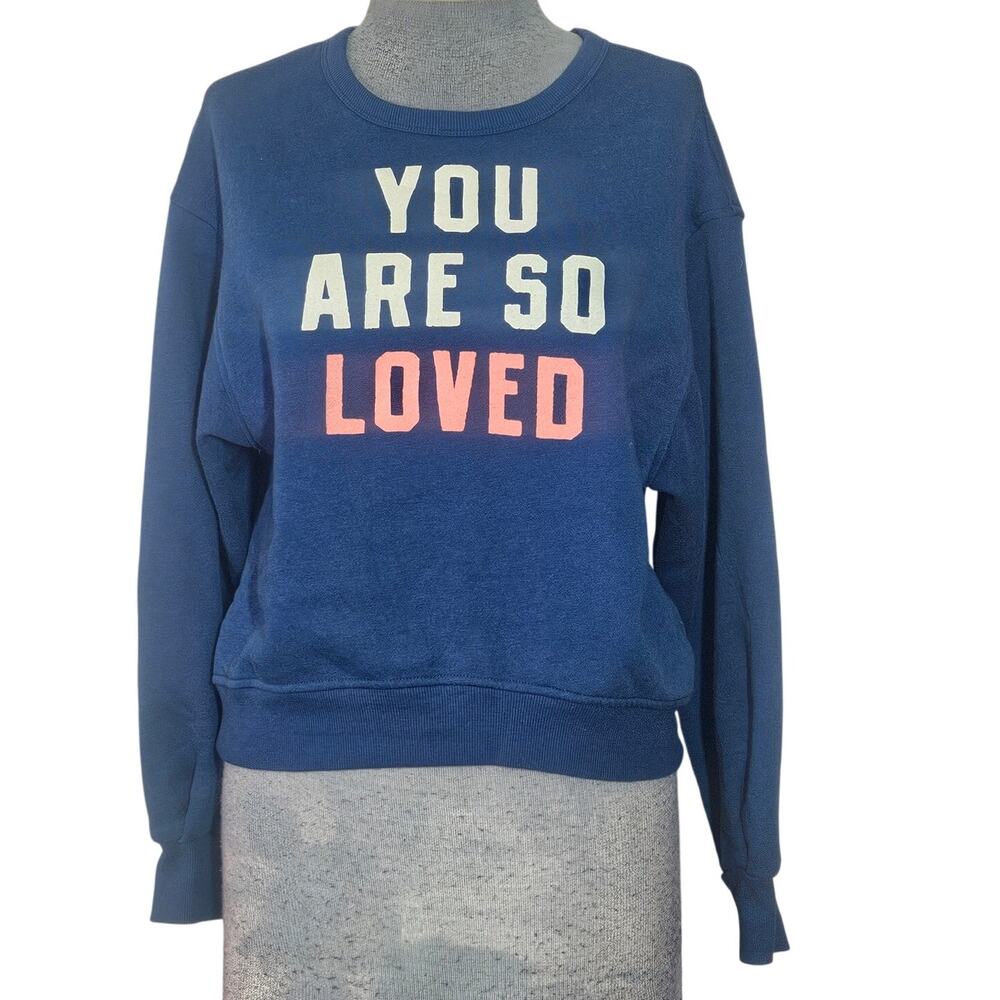You Are So Loved Navy Crew Neck Sweatshirt Size XS